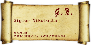 Gigler Nikoletta névjegykártya