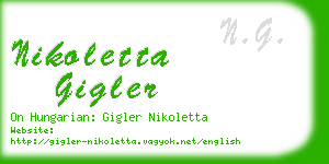 nikoletta gigler business card